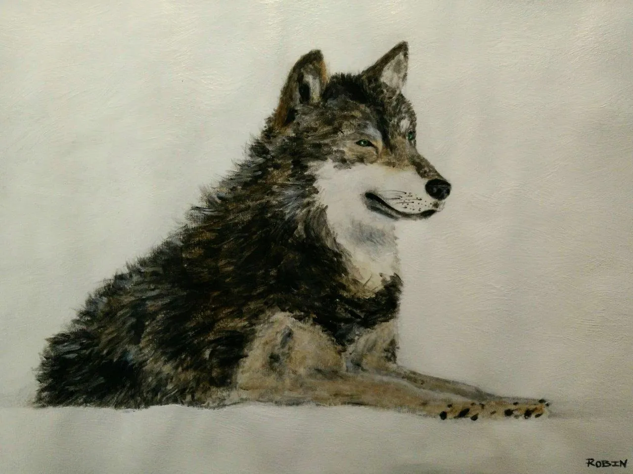 Impish wolf — painting