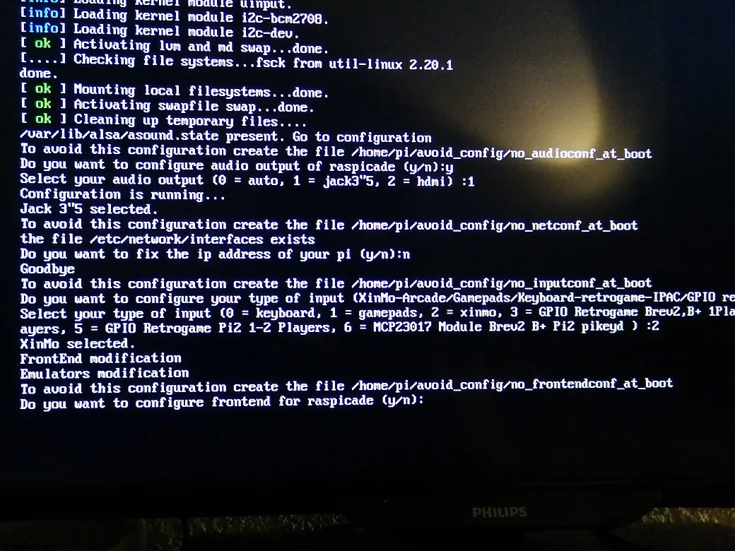 Boot message on screen